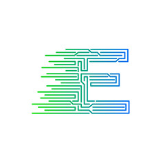 Letter E logo design template,technology,electronics,digital,logotype