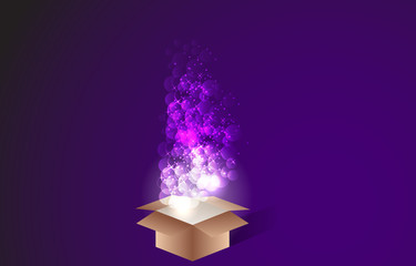 magic box on purple background back
