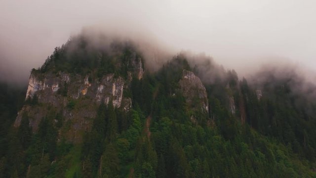 aerial 4K mount, clouds