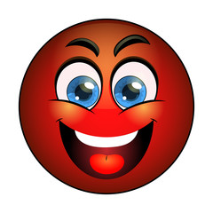 Fototapeta premium Smiling red emoticon
