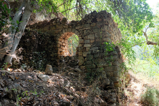 Old ruins in Nahal Amud gorge, Israel