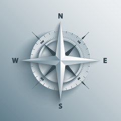 3d wind rose vector illustration.