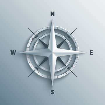 3d wind rose vector illustration.