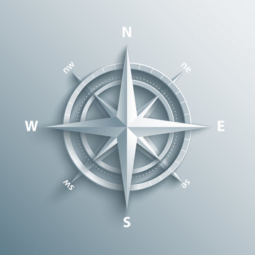 3d wind rose vector illustration.