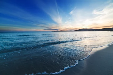 Fototapete Meer / Sonnenuntergang blauer Himmel über dem Meer