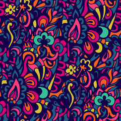 Fototapeta na wymiar Abstract colorful seamless doodle background