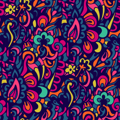 Fototapeta premium Abstract colorful seamless doodle background