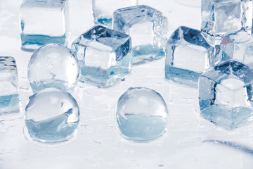 Ice cubes and balls