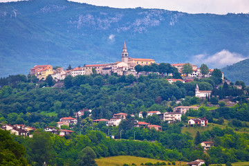 Town of Buzet on green istrian hill