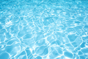 Naklejka na ściany i meble Blue water surface and abstract in swimming pool