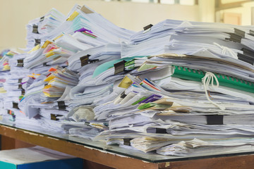 Pile of papers on the desk
