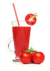 Fresh tomato juice isolated