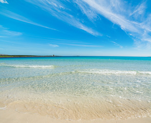 blue sky and turquoise water in Stintino