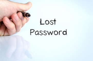 Lost password text concept