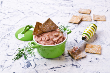 Liver pate with crisps