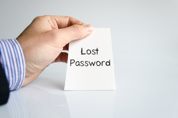 Lost password text concept