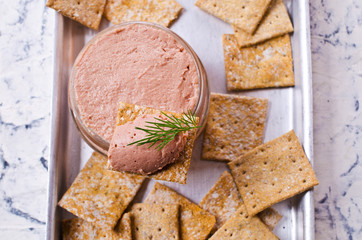 Liver pate with crisps
