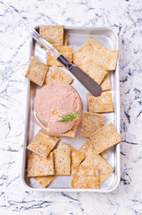 Liver pate with crisps