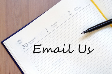 Email us write on notebook