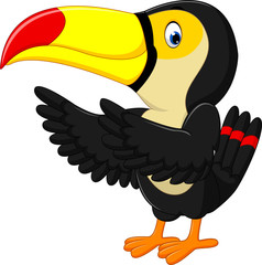 Cartoon happy bird toucan