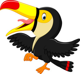 Cartoon happy bird toucan © hermandesign2015