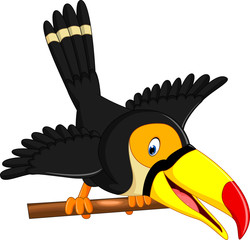 Cartoon happy bird toucan © hermandesign2015