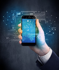 hand holding smartphone