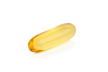 Omega 3 capsules from Fish Oil on white background