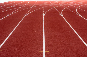 running track in stadium.