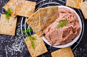 Liver pate with crisps