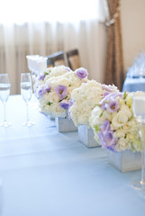Table set for an event party or wedding reception 