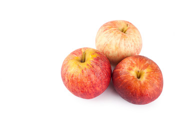 Fresh red apple isolated on white background