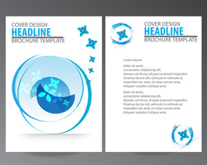 Abstract blue annual report brochure flyer design template vector, Leaflet cover presentation template abstract flat background, layout in A4 size
