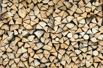 Pile of wood logs storage for industry