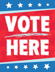 Vote Here Political Poster