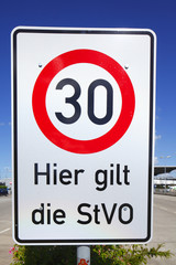 Tempo 30 Schild