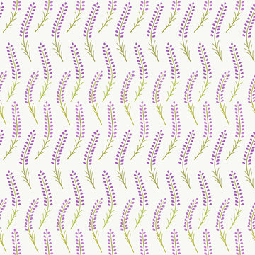 Cute lavender  seamless pattern. Romantic pastel wallpaper. Vector illustration.