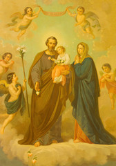 ROME, ITALY - MARCH 10, 2016: The painting of Holy Family in church Basilica di Santa Maria Ausiliatrice by unknown artist of 20. cent. © Renáta Sedmáková