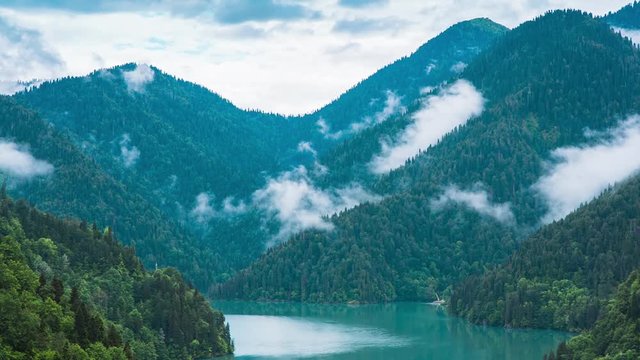Lake Rizza in Caucasus mountain in Abkhazia