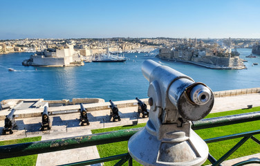 Valletta panorama. Fort Saint Angelo - Malta.
