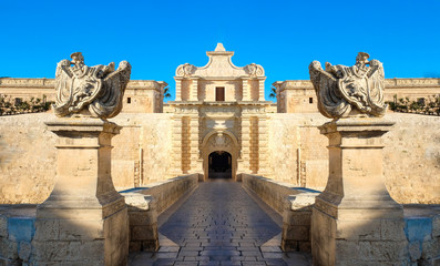 Mdina city gates. Old fortress. Malta - 117012371
