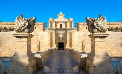 Tuinposter Mdina city gates. Old fortress. Malta © Calin Stan