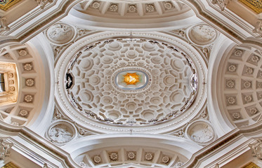 ROME, ITALY - MARCH 10, 2016: The cupola of church Chiesa di San Carlo alle Quattro Fontane by...