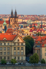 Naklejka na ściany i meble Prague, Tyn Church and Old Town Square. Czech Republic
