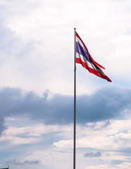 Flag of Thailand.Thailand flag flying in the sky.