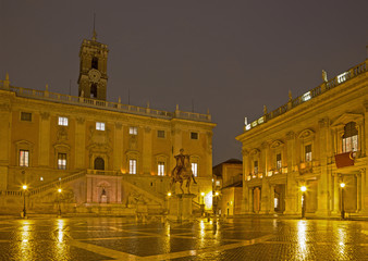 Fototapeta na wymiar Rome - Capitolino - Campidoglio at night
