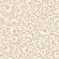 Seamless background of light beige color in the style of Damascus - 117016528