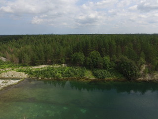 Reclaimed Aidu oil shale open cast mine in Estonia