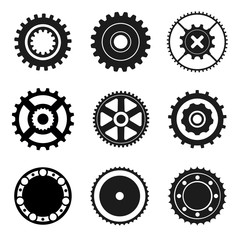 Cogwheel and bearings icons
