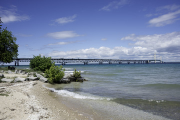 Mackinac Bridge in the Upper Peninsula of Michigan.